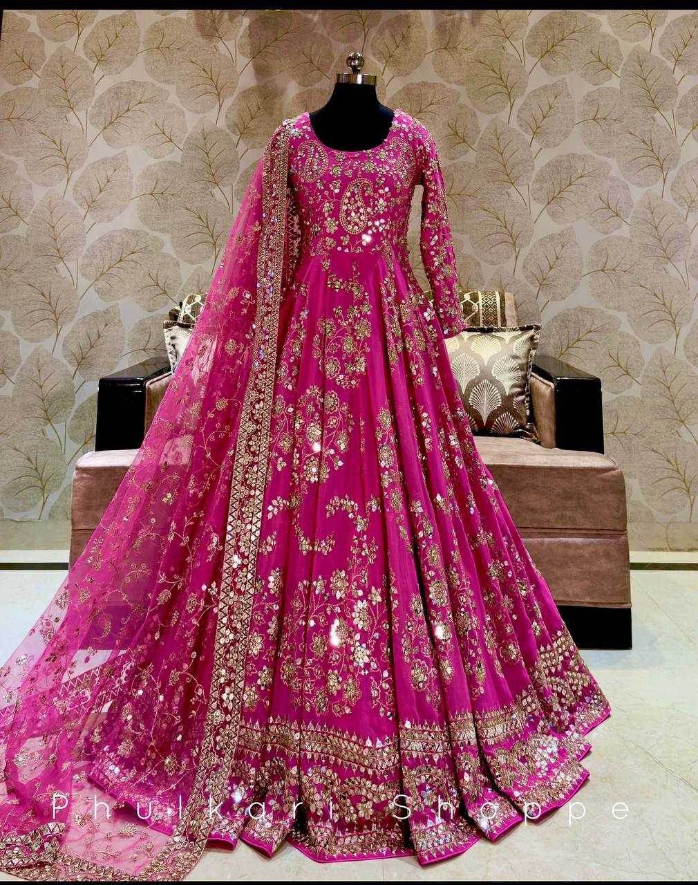 Chinon Silk Embroidery Designer Gown - MYLUXURY LANE ENTERPRISE